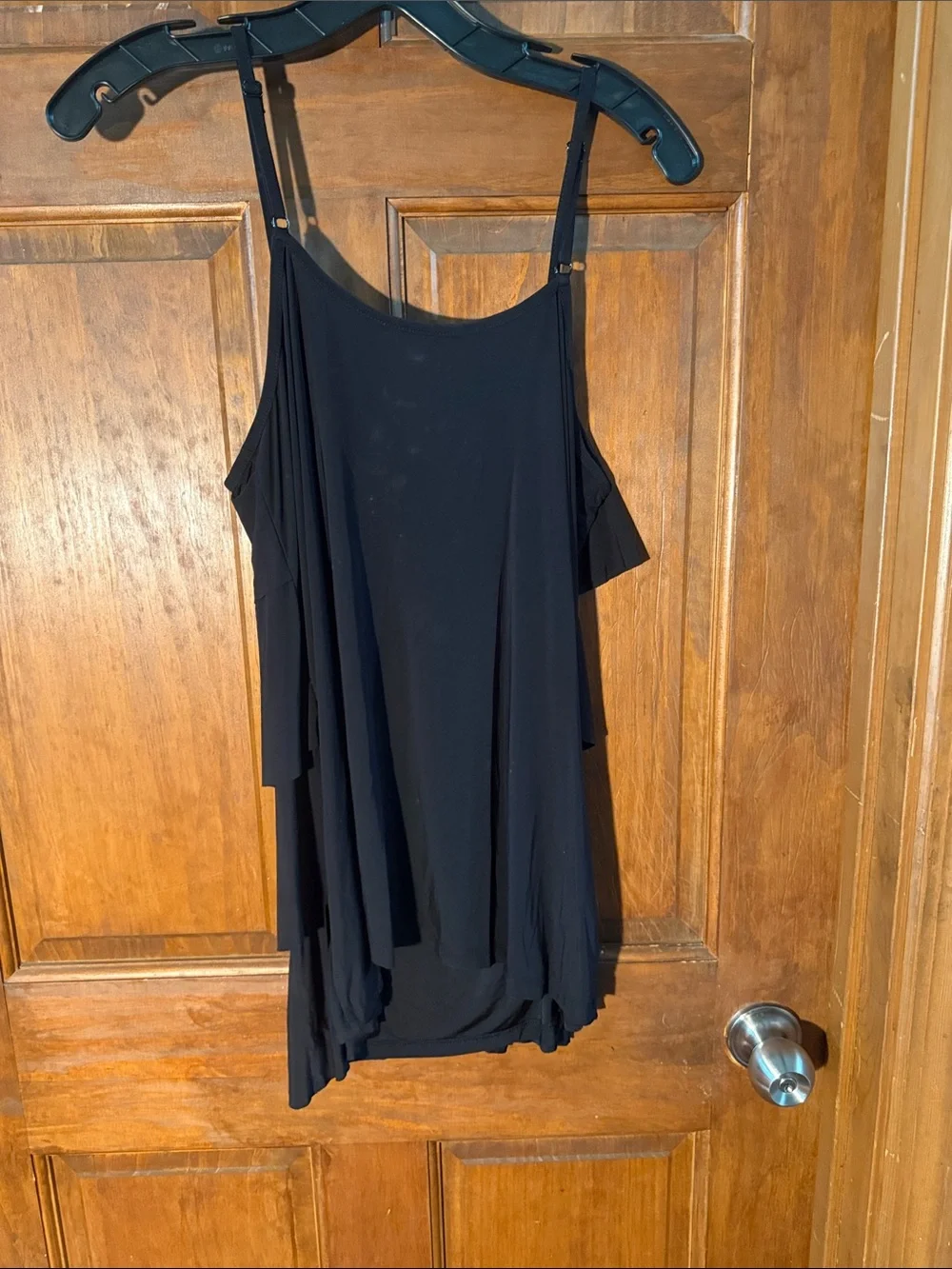 INC International Concepts Black Tiered Ruffle Top - Picture 3 of 5